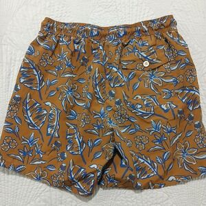 George Mens Swim Trunks Size Large Multi Color Brown and Navy Blue Swimwear